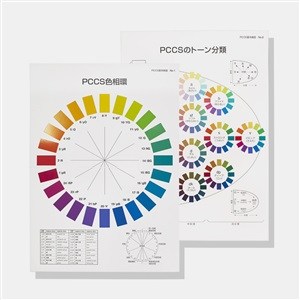 PCCS色卡基本挂图日本色研色相环和色调分类表两张