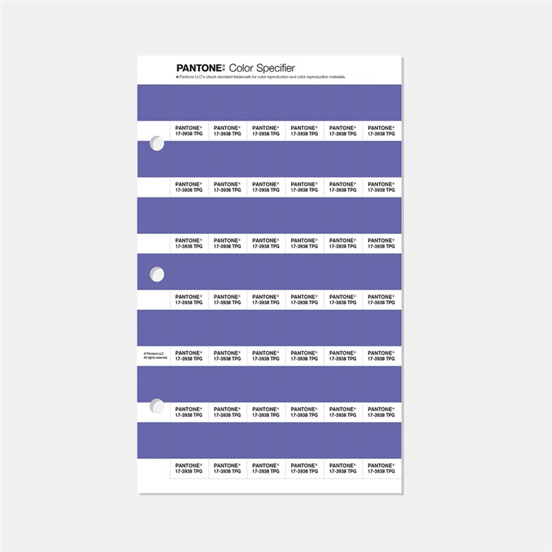 2022 PANTONE潘通年度代表色纸版TPG色卡单张 17-3938PAGE