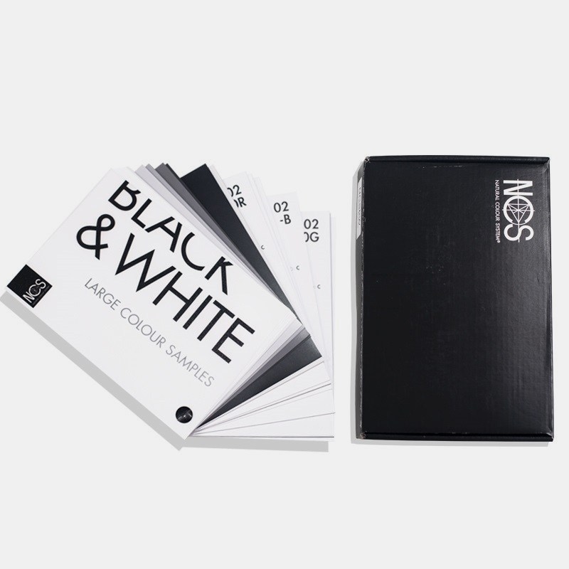 NCS黑与白明度精选色卡 精选白色至黑色79种NCS色彩 NCS BLACK WHITE