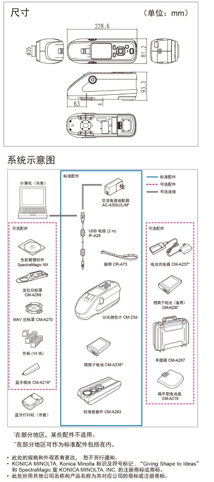 美通达便携式分光测色计CM-23D